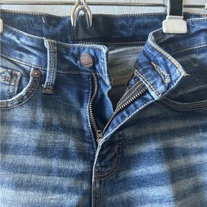 Buckle Black Blue Ankle Cropped Jeans